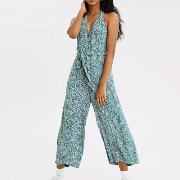 American Eagle Outfitters Pants - AE Ditsy Print Halter Jumpsuit